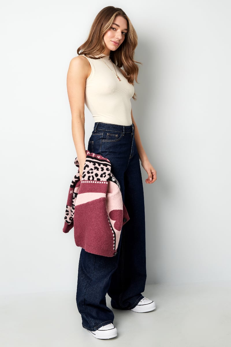 Basic body hoge hals - Roze