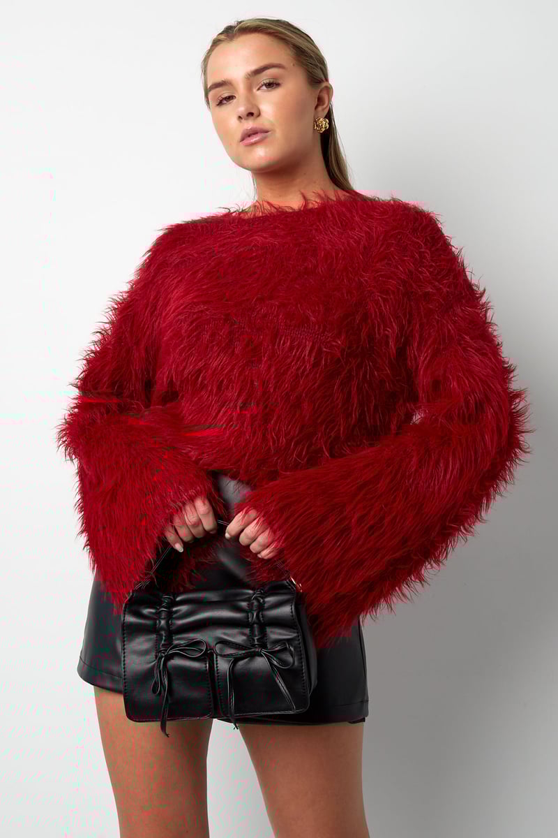 Fluffy finesse top - Burgundy