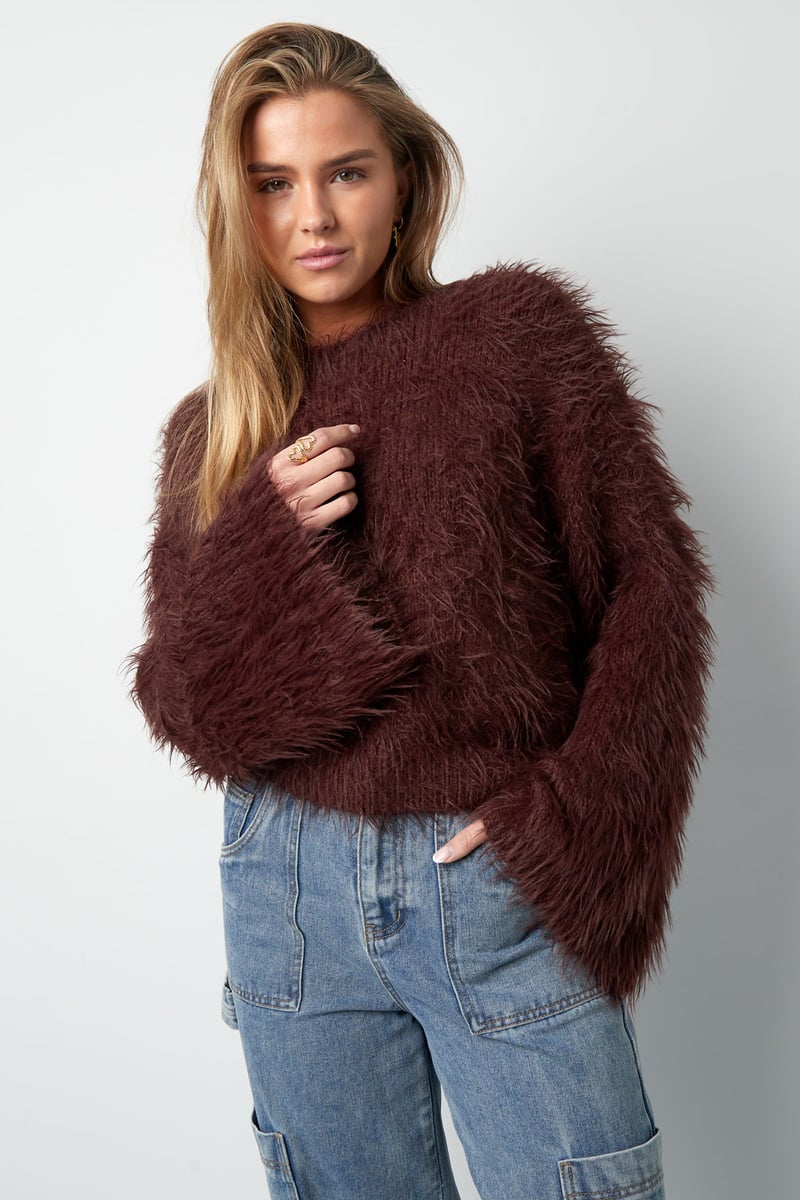 Fluffy finesse top - Burgundy