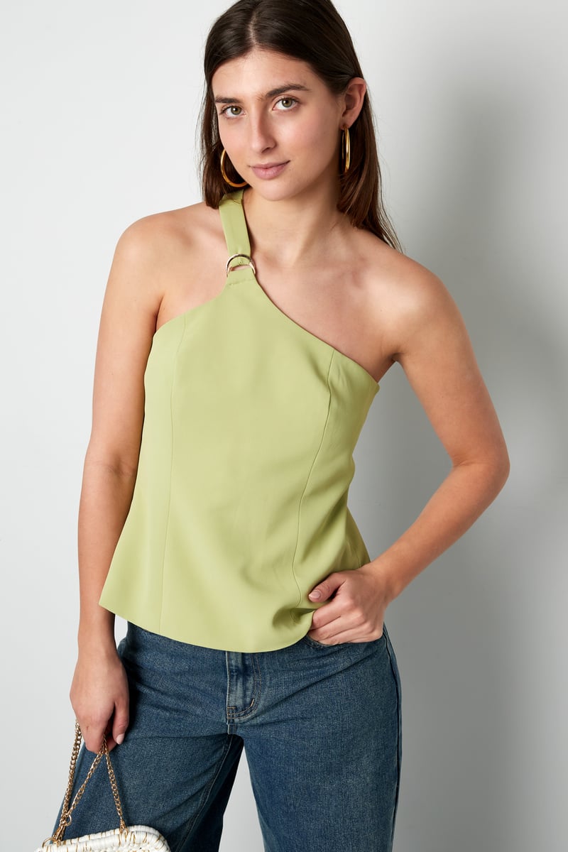 One shoulder cargo top - Beige
