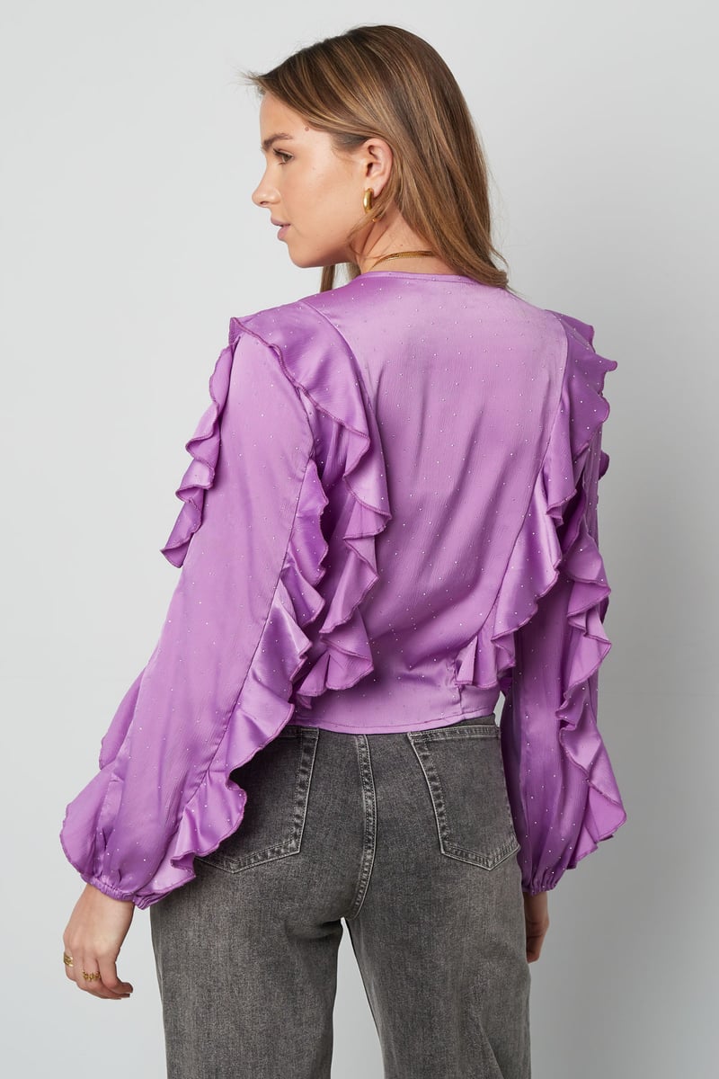 Blouse met ruffels - lichtroze