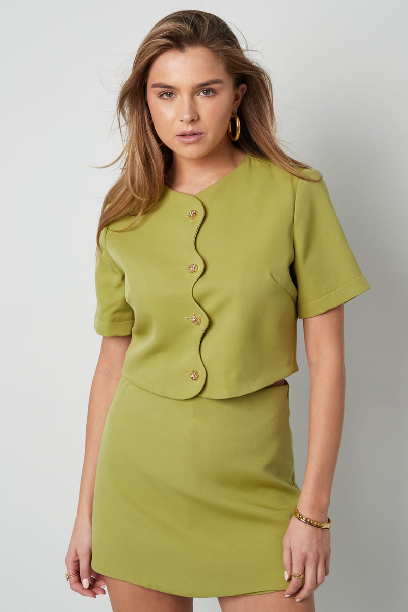 Short sleeve top happy - Paars