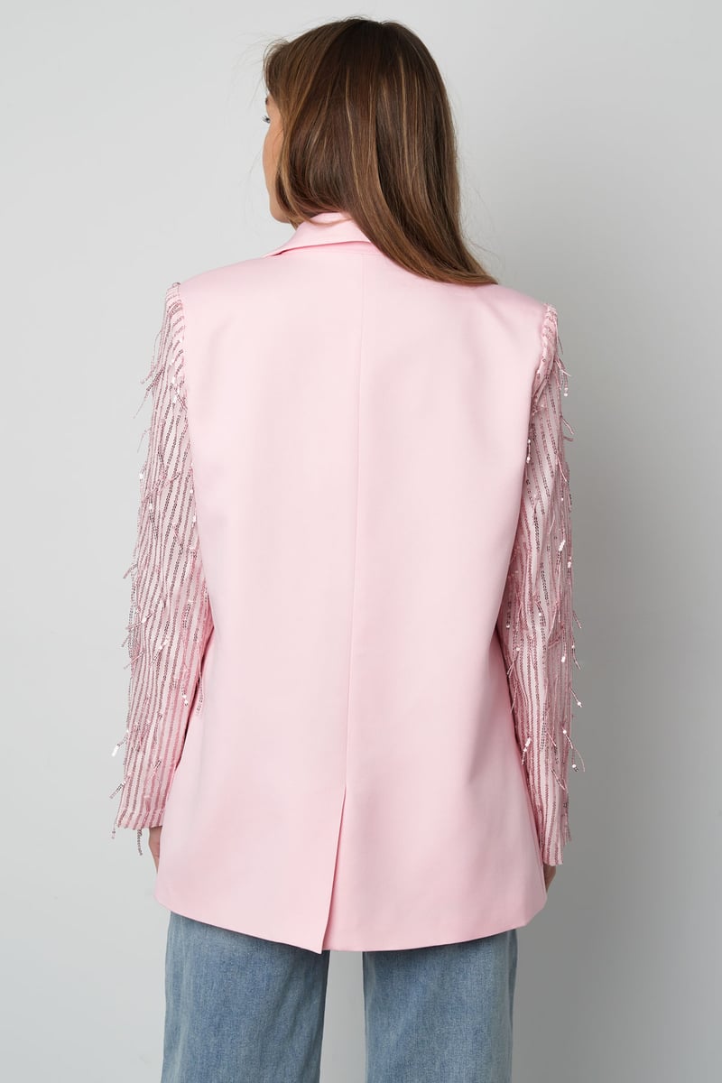 Blazer glitter mouwen - Rood