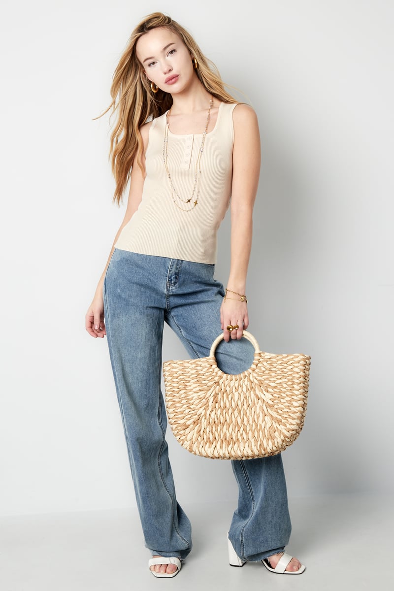 Button up top - Zwart