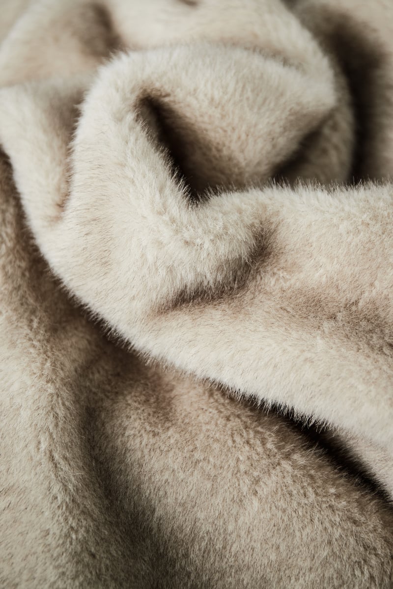 Fluffy basic jas - Beige