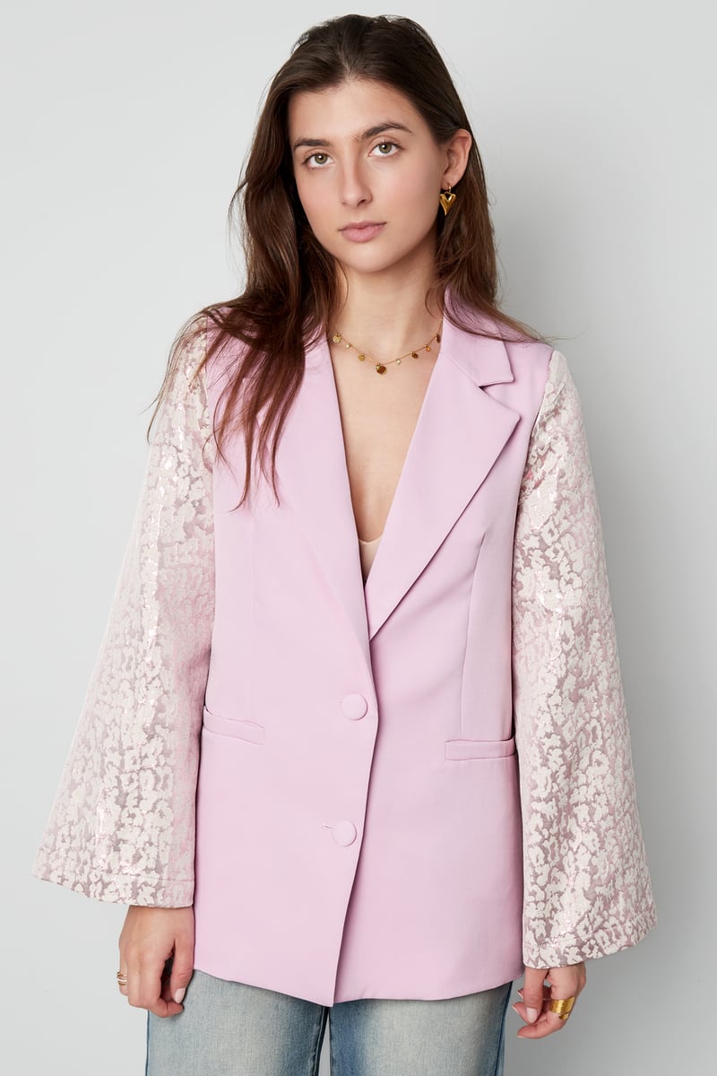 Blazer met panter mouwen - Creme