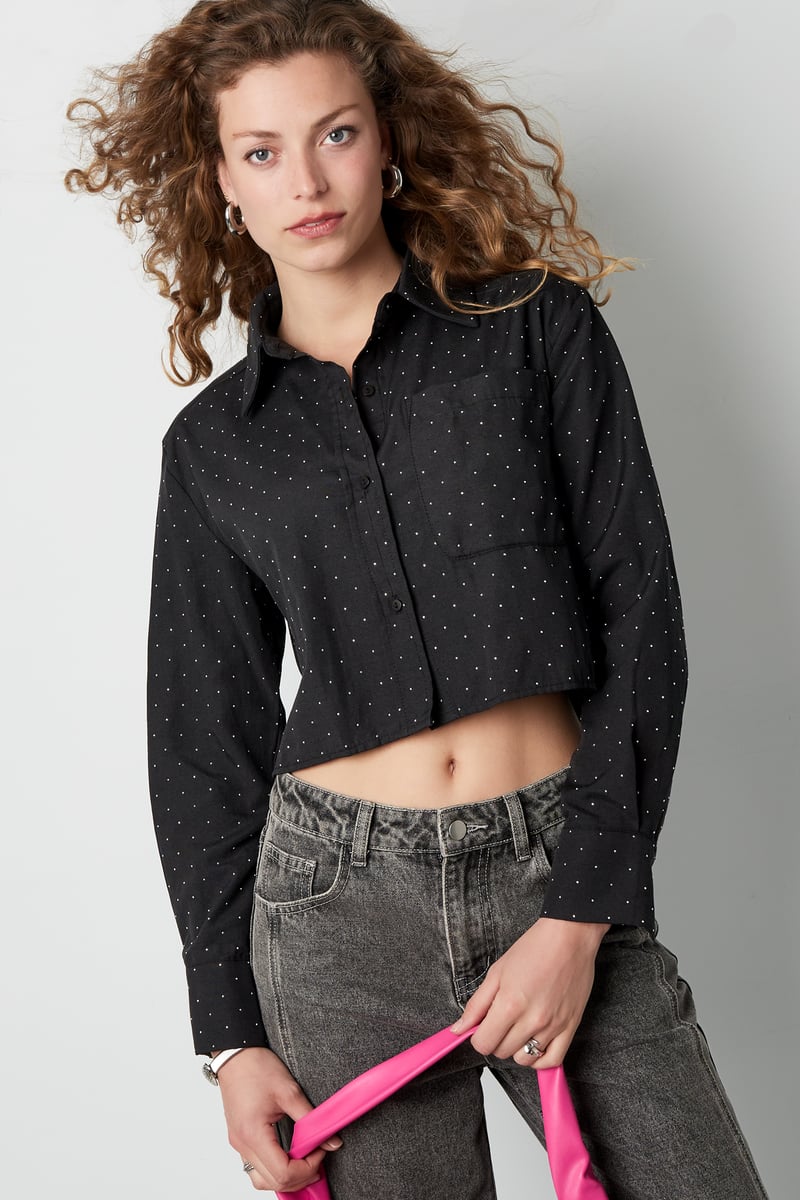 Blouse met studs - Grijs