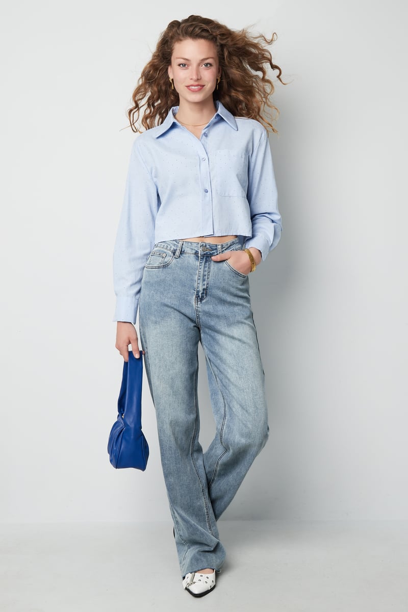 Blouse met studs - Grijs