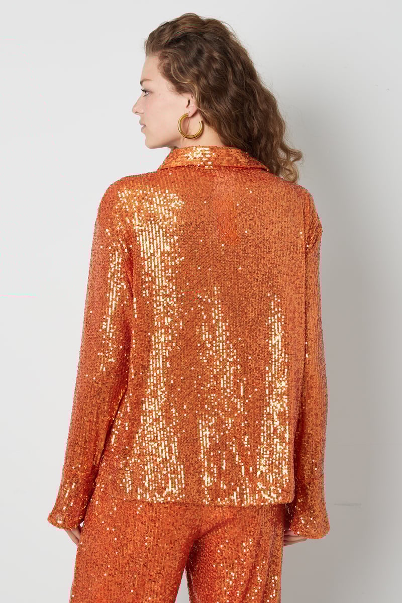 Glitter Long sleeve Blouse - Oranje
