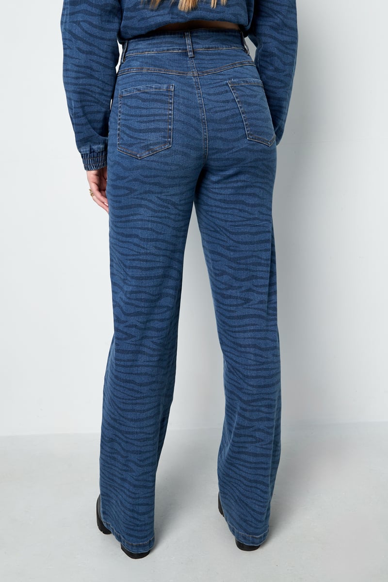 Twinning zebra stijl broek - Blauw