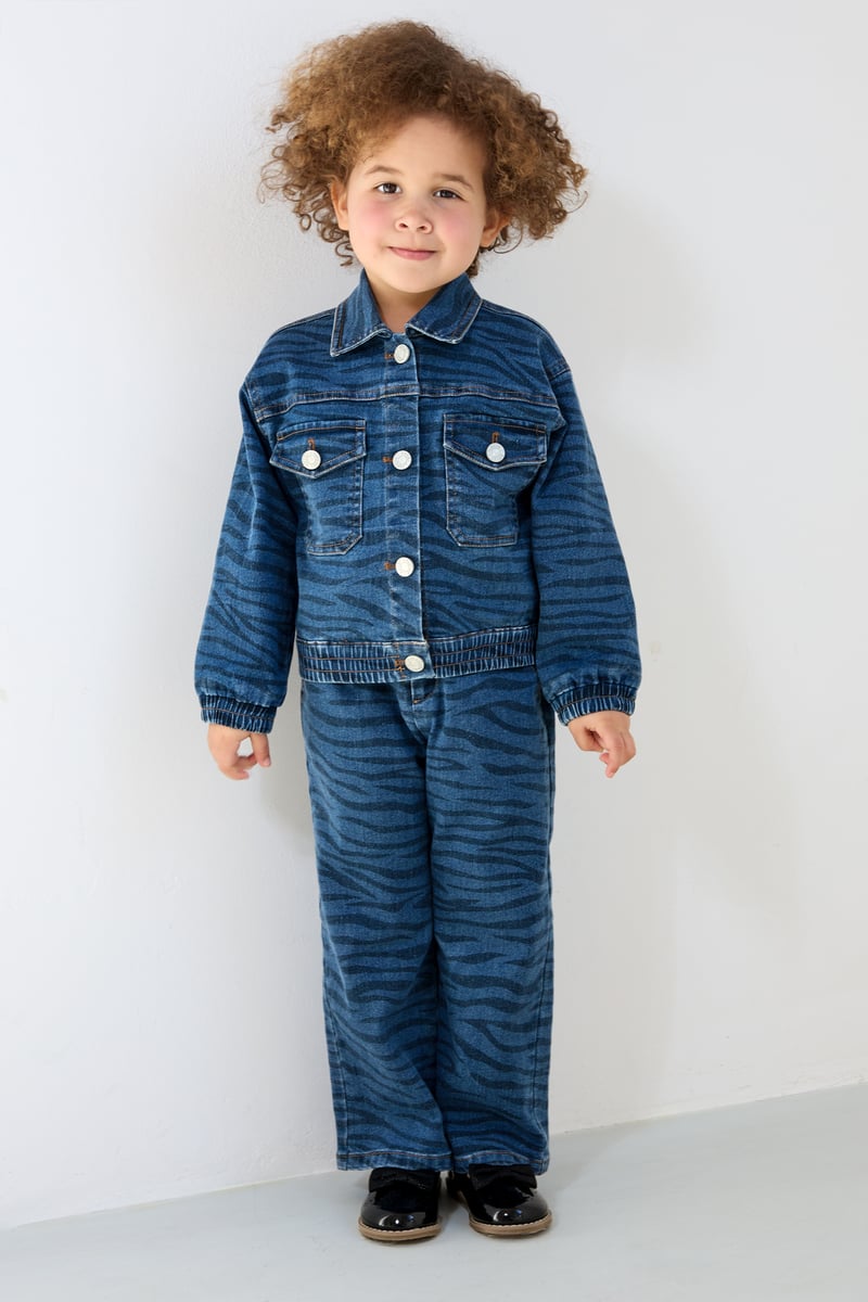 Twinning zebra style broek kind 8 jaar - Blauw