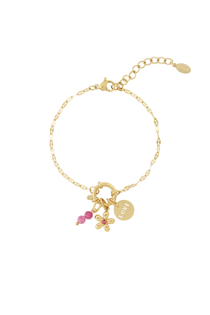 DIY-armband van rode bloemen