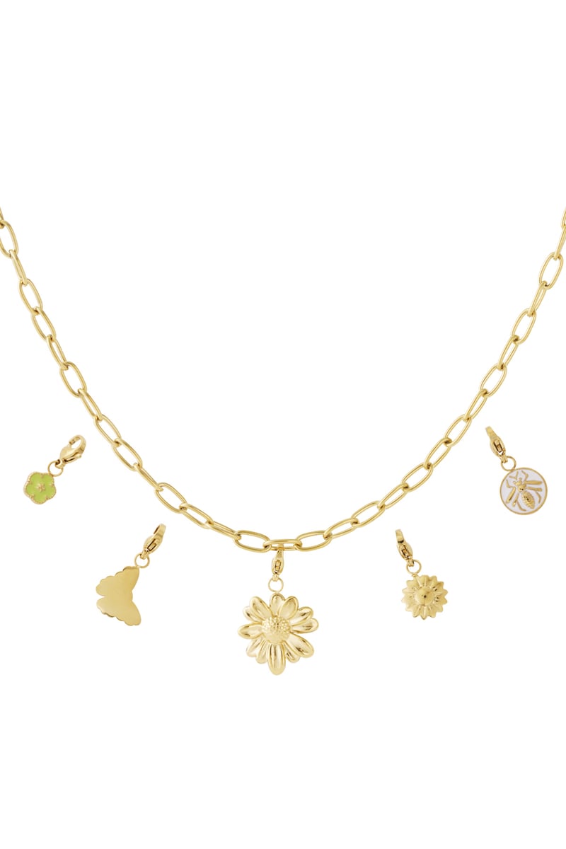 Gedetailleerde bloemen DIY ketting