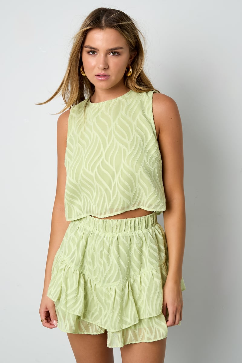 Co-ordset Witte Bladeren - Rok