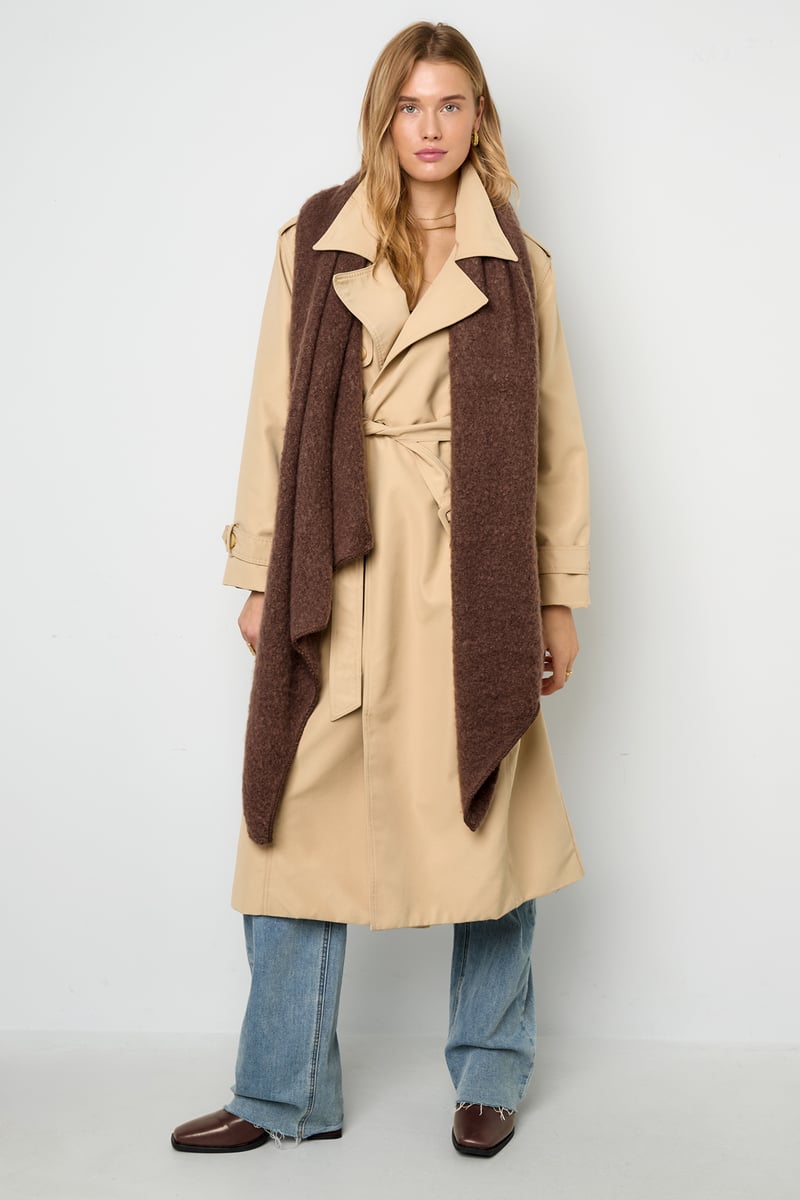 Zachte wintersjaal koraal Polyester