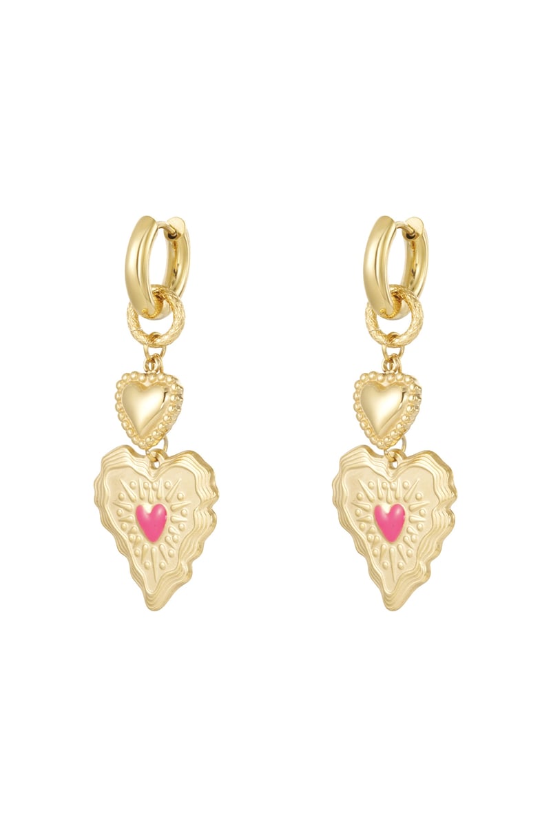 Oorbellen van roestvrij staal met hartjes, casual, dagelijks, eenvoudig, serie, damessieraden