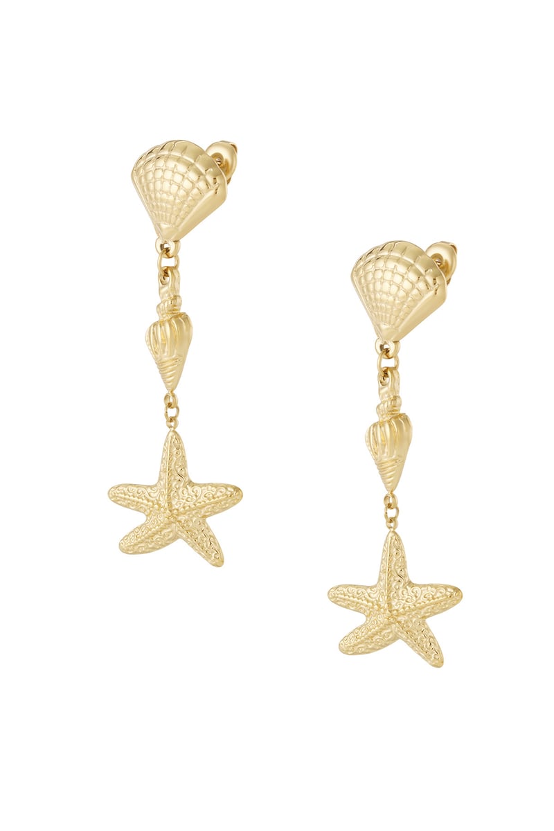 Drievoudige schelp oorbellen