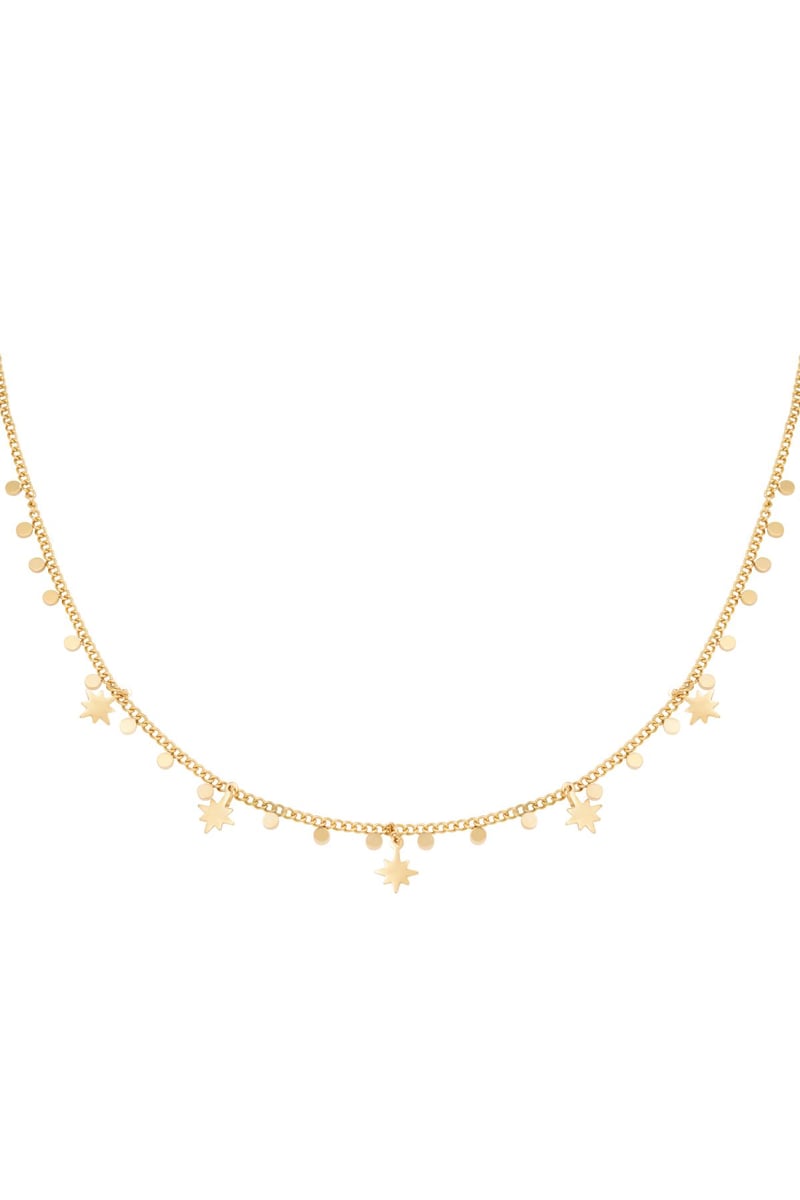 Ketting Universe Charms Goud kleur Stainless Steel