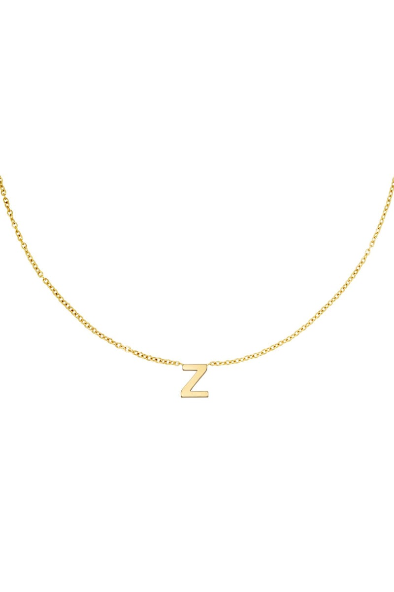 Edelstalen ketting initiaal C Goud kleur Stainless Steel