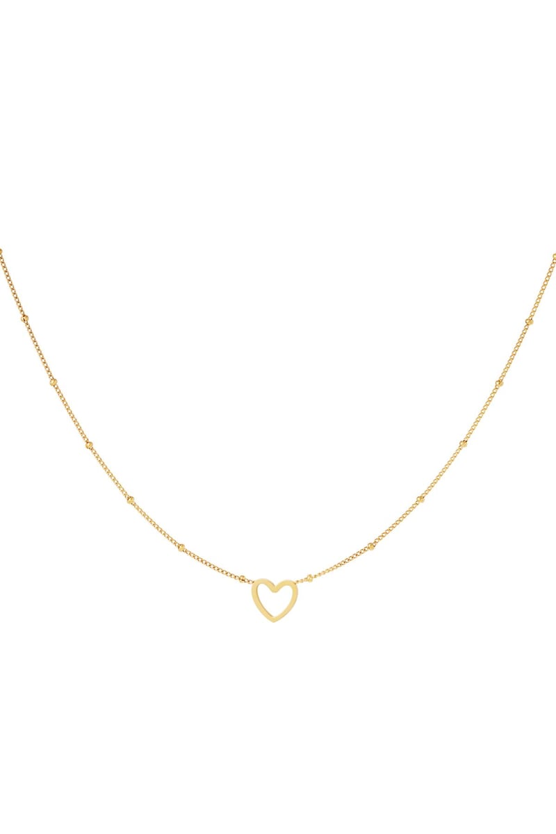 Minimalistische ketting open hart Goud kleur Stainless Steel