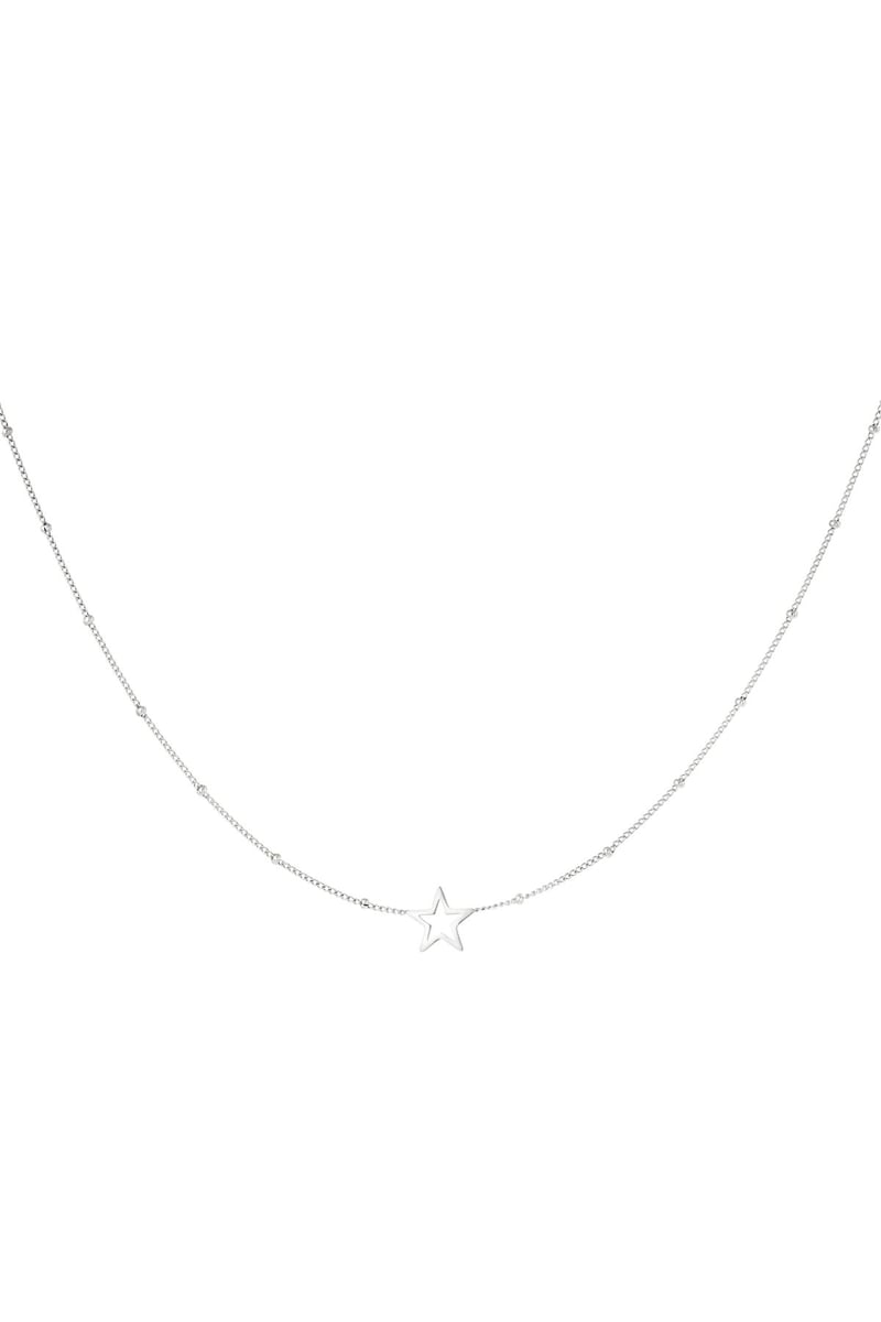 Minimalistische ketting open ster Zilver Stainless Steel