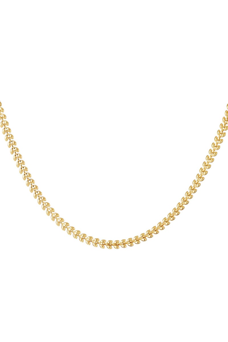 Ketting blaadjes Goud kleur Stainless Steel