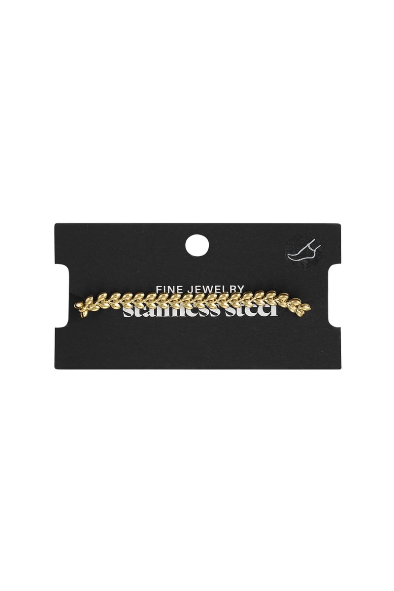 Enkelbandje bladeren Goud kleur Stainless Steel