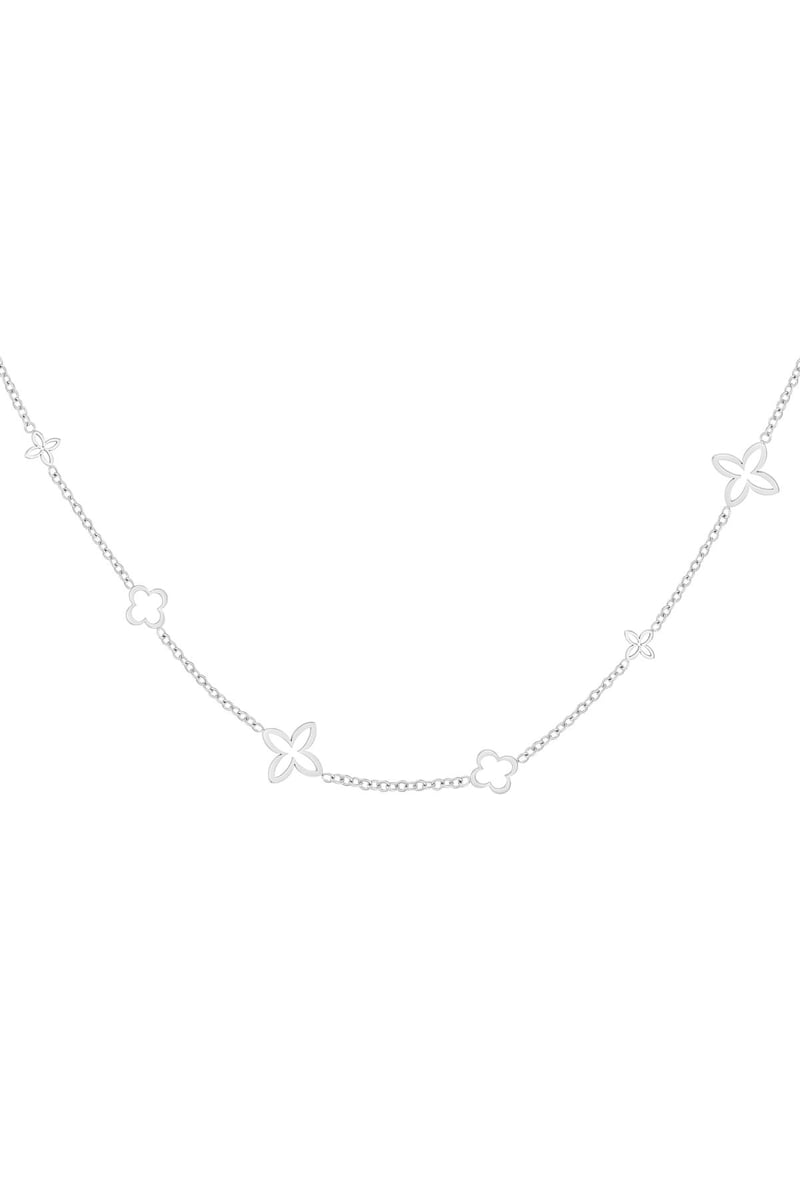Minimalistische bedelketting klavers Goud kleur Stainless Steel