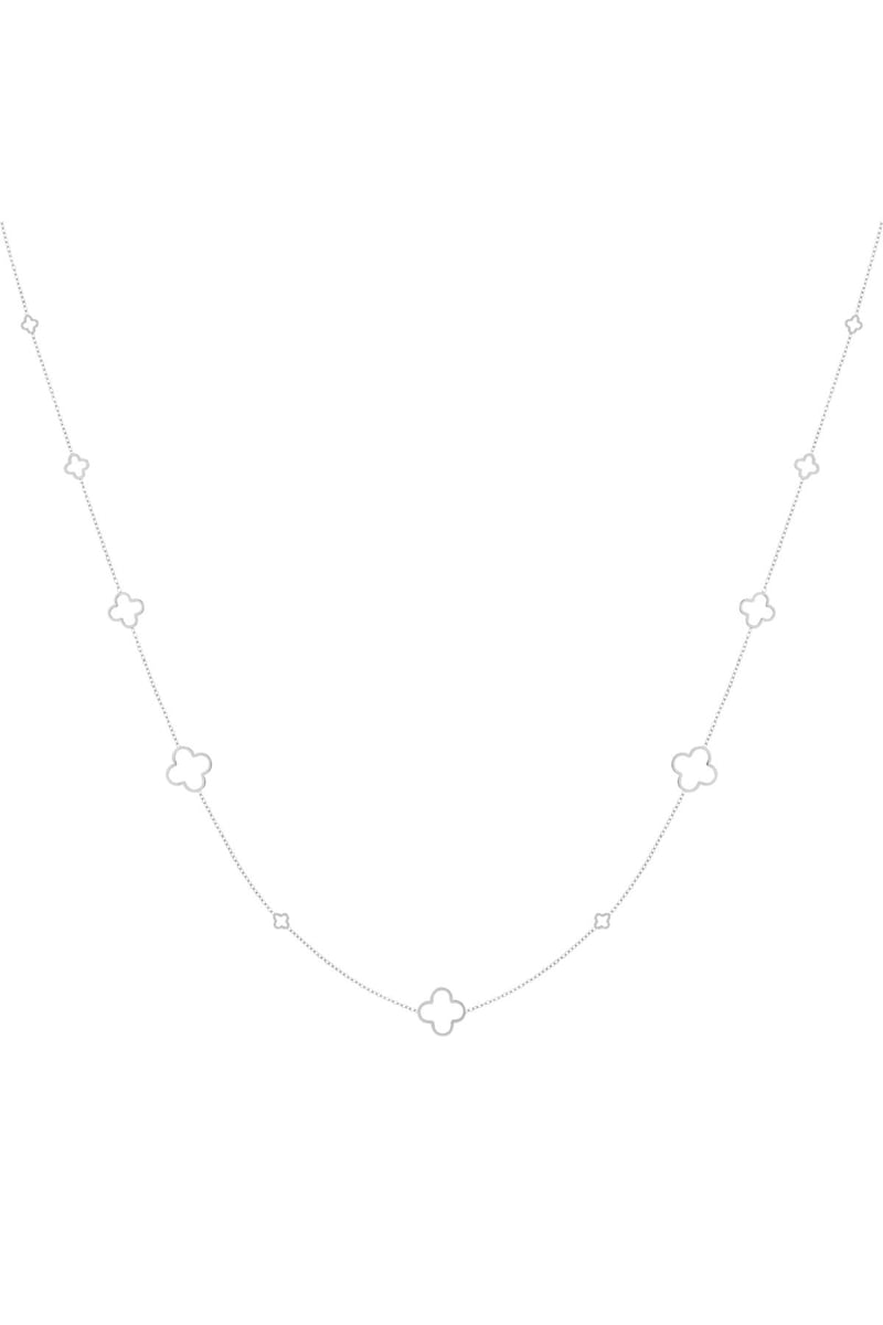 Ketting lang klavertjes Zilver Stainless Steel
