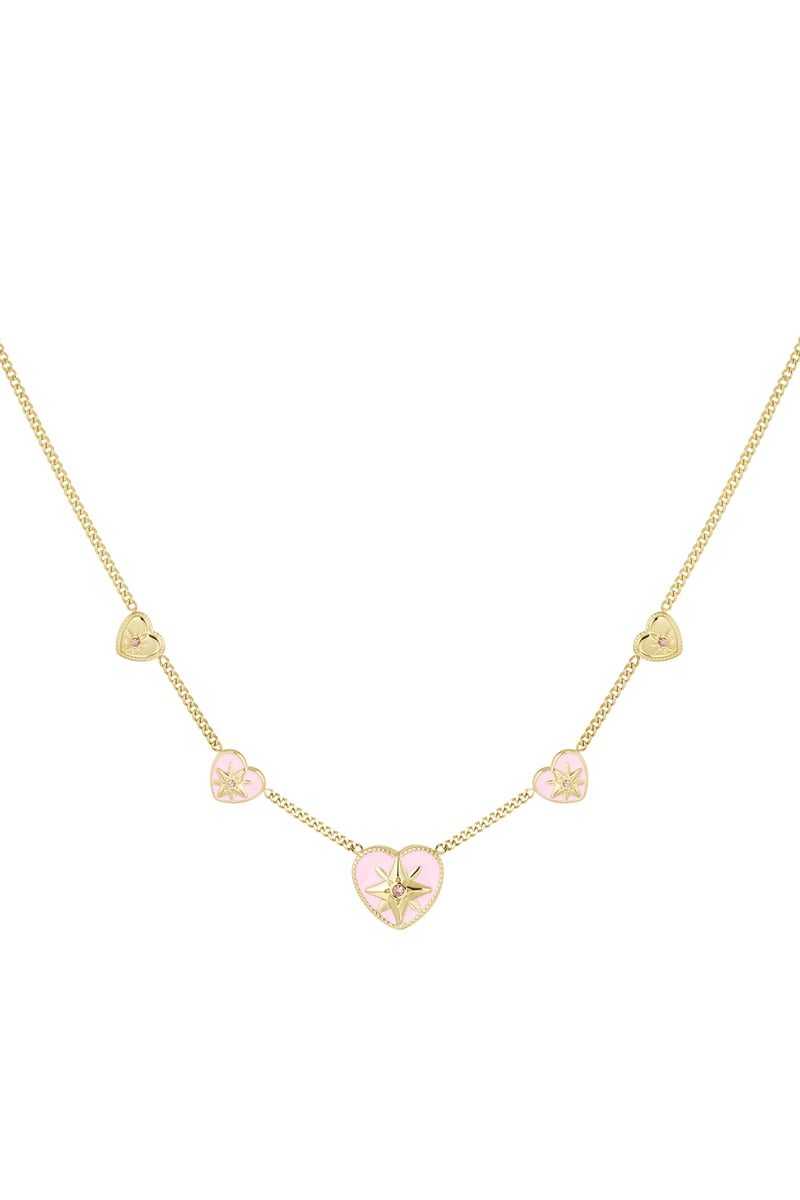 ketting 5 hartjes wit