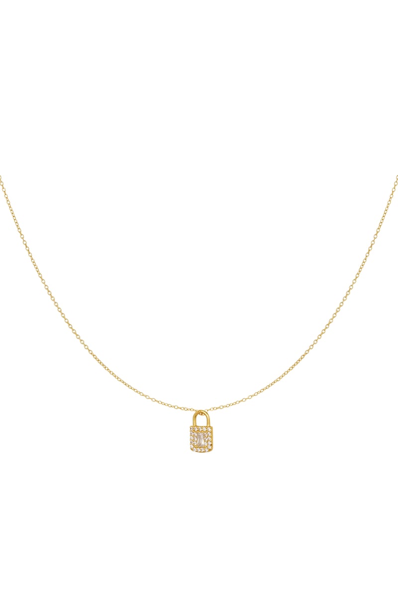 Ketting slot steentjes - 925 zilver