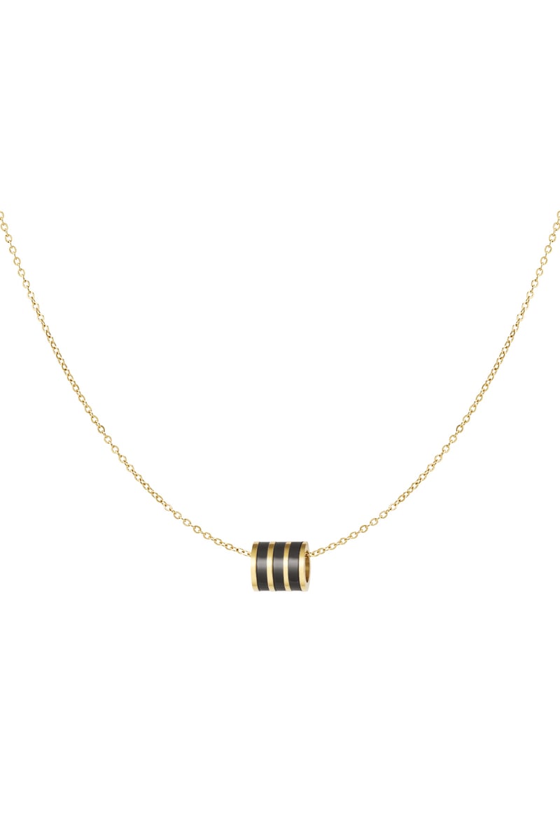 Ketting ronde bedel - Goud kleur/roze