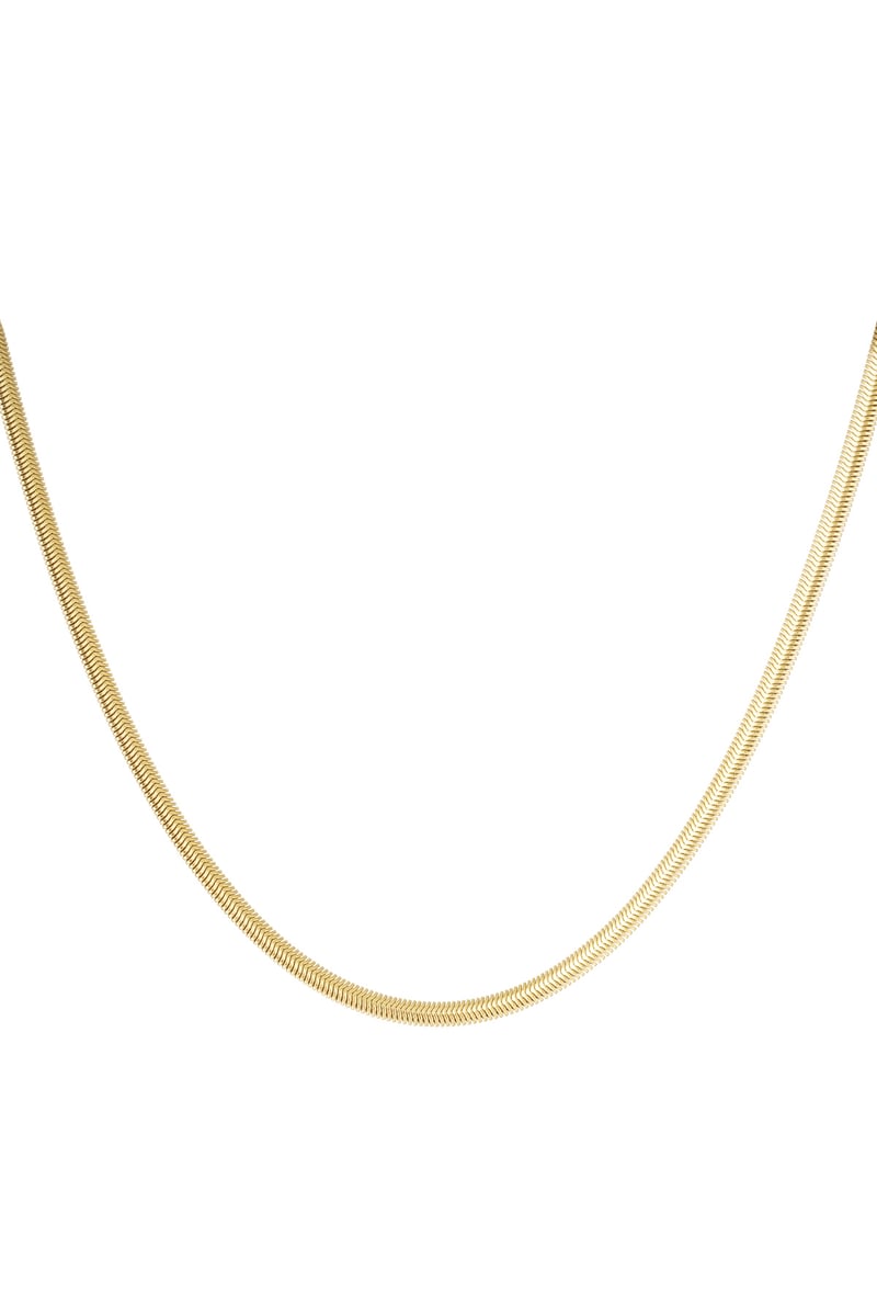 Ketting plat met print lang - zilver-4.0MM