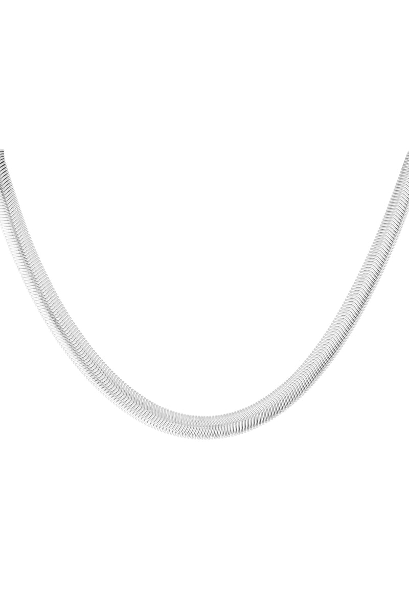 Unisex ketting plat gevlochten - zilver-8.0MM
