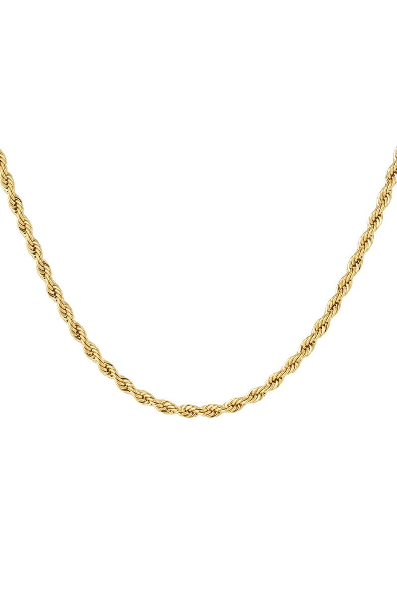 Unisex ketting gedraaid - Goud kleur-4.5MM