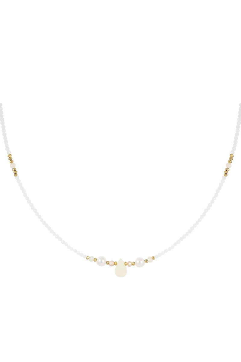 Kralenketting basic lover - gebroken wit