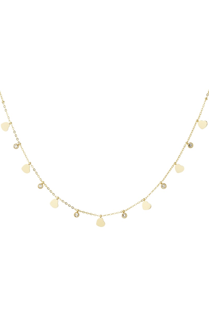 bedel ketting met harten en diamanten