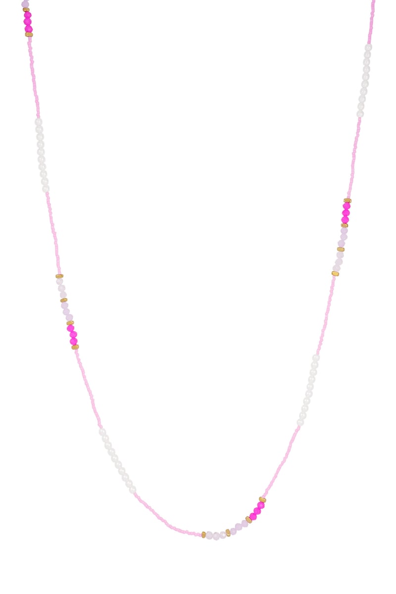 Ketting met kralen - roze
