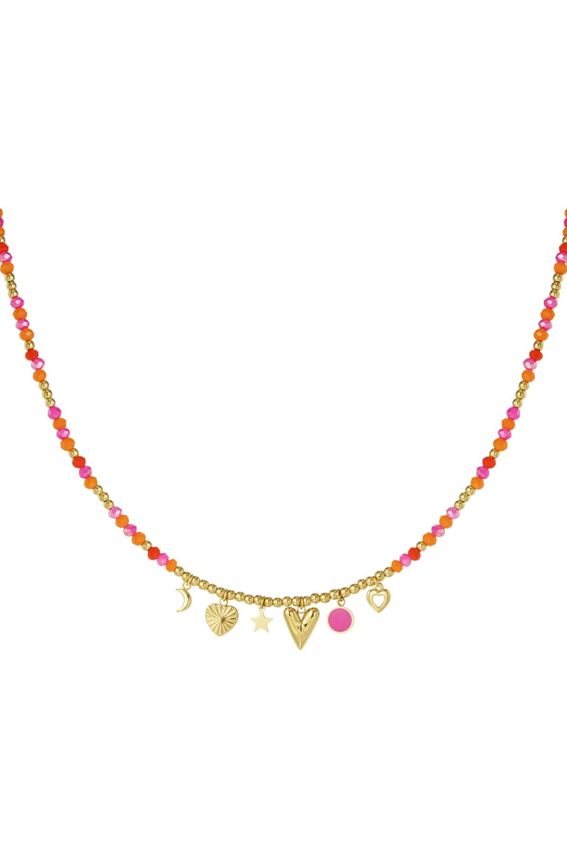 Ketting summer smile - oranje roze