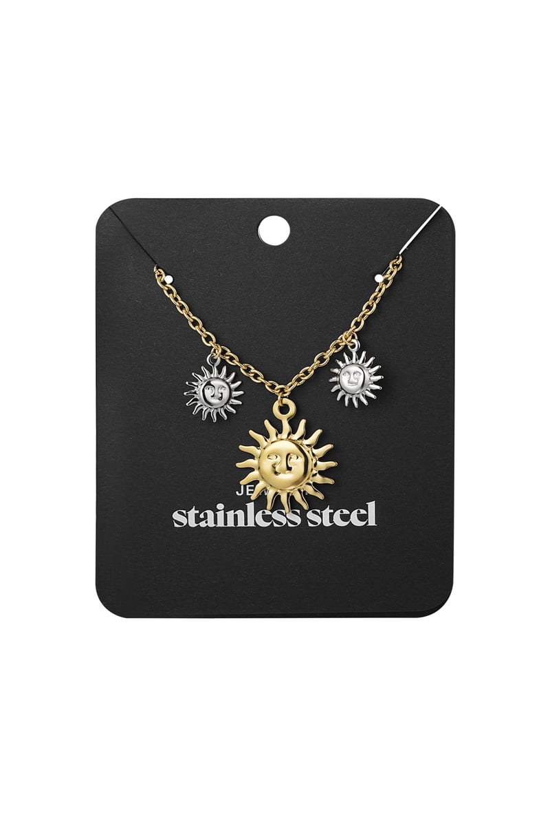 Ketting shimmering sun - Goud kleur zilver