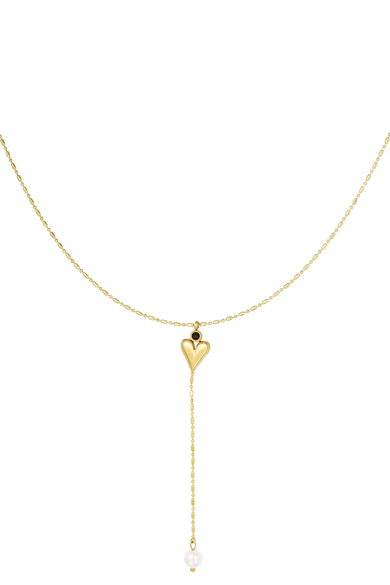 classic heart & pearl ketting