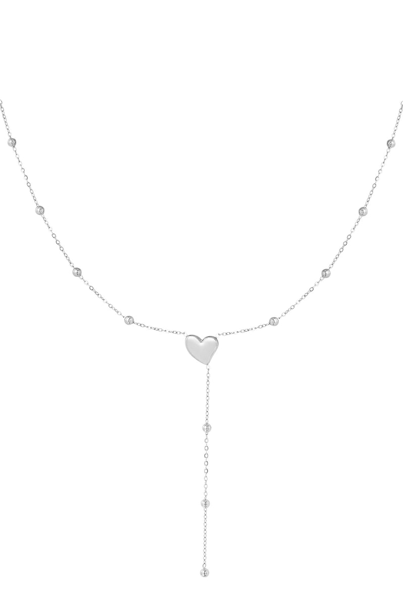 heart ketting met bolletjes