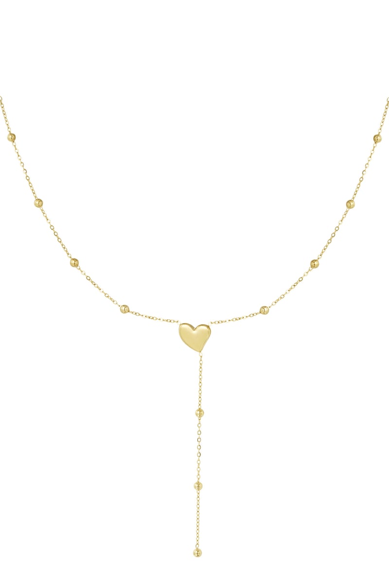 heart ketting met bolletjes