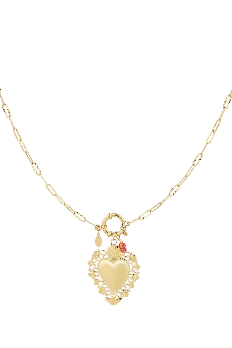 tropical heart charm necklace