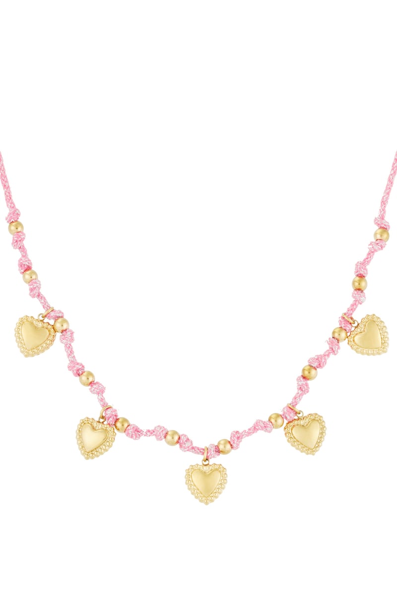 Cozy hearts ketting - Fuchsia