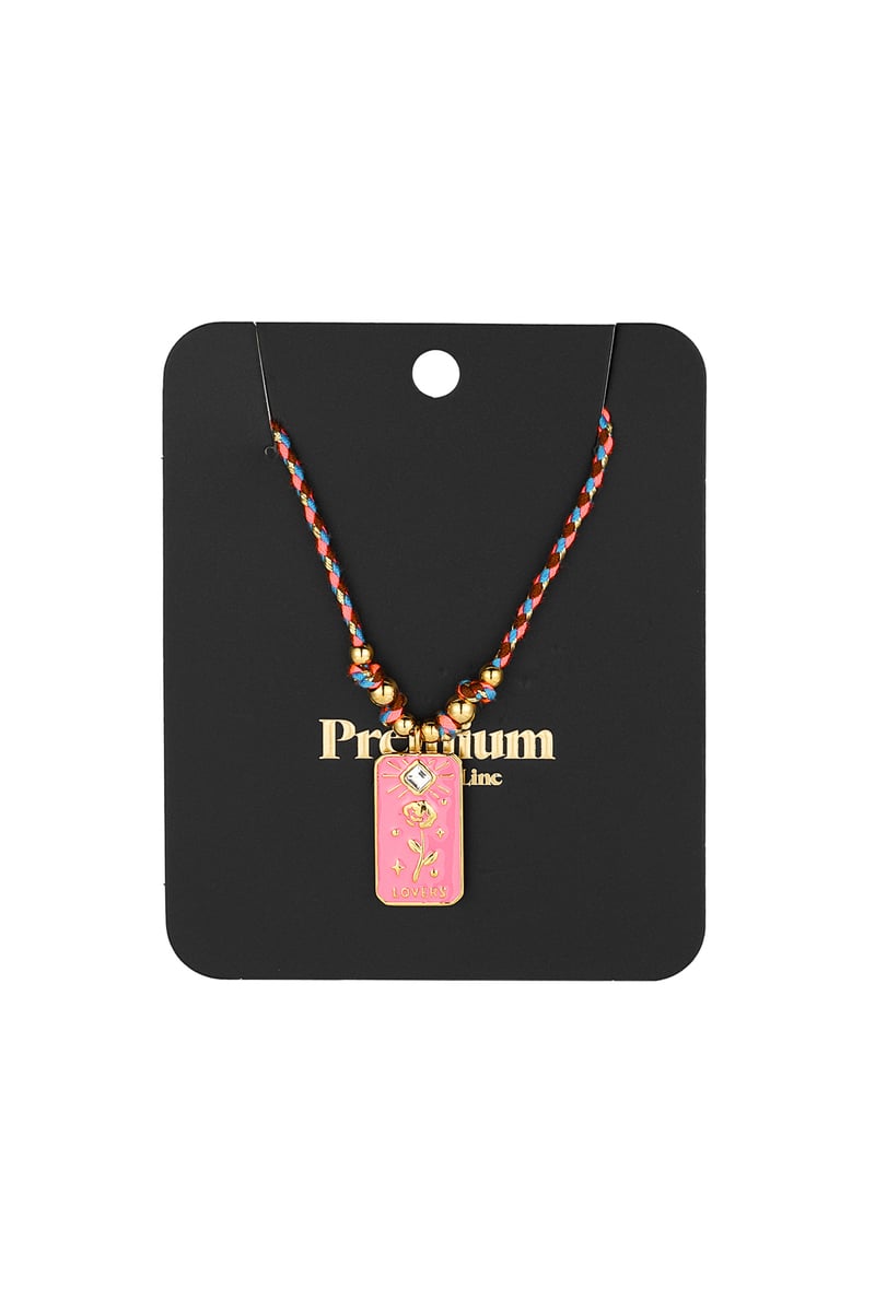 Ketting roses & roll - Fuchsia