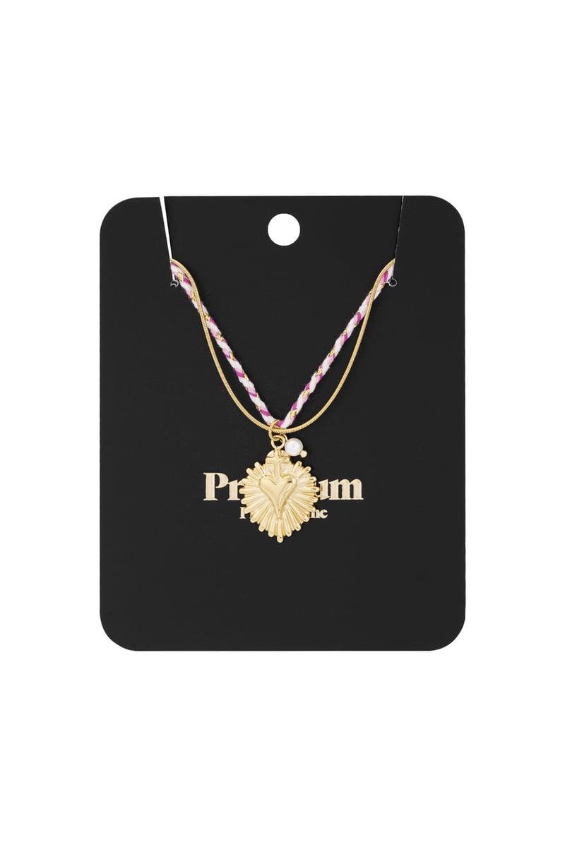 ketting colorful heartbeat - roze &