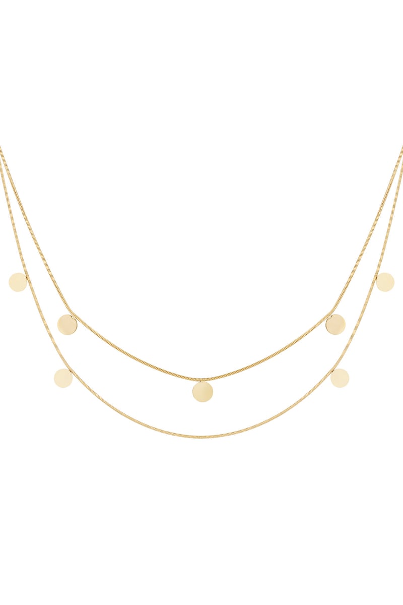 Dubbele ketting munten - Goudkleur