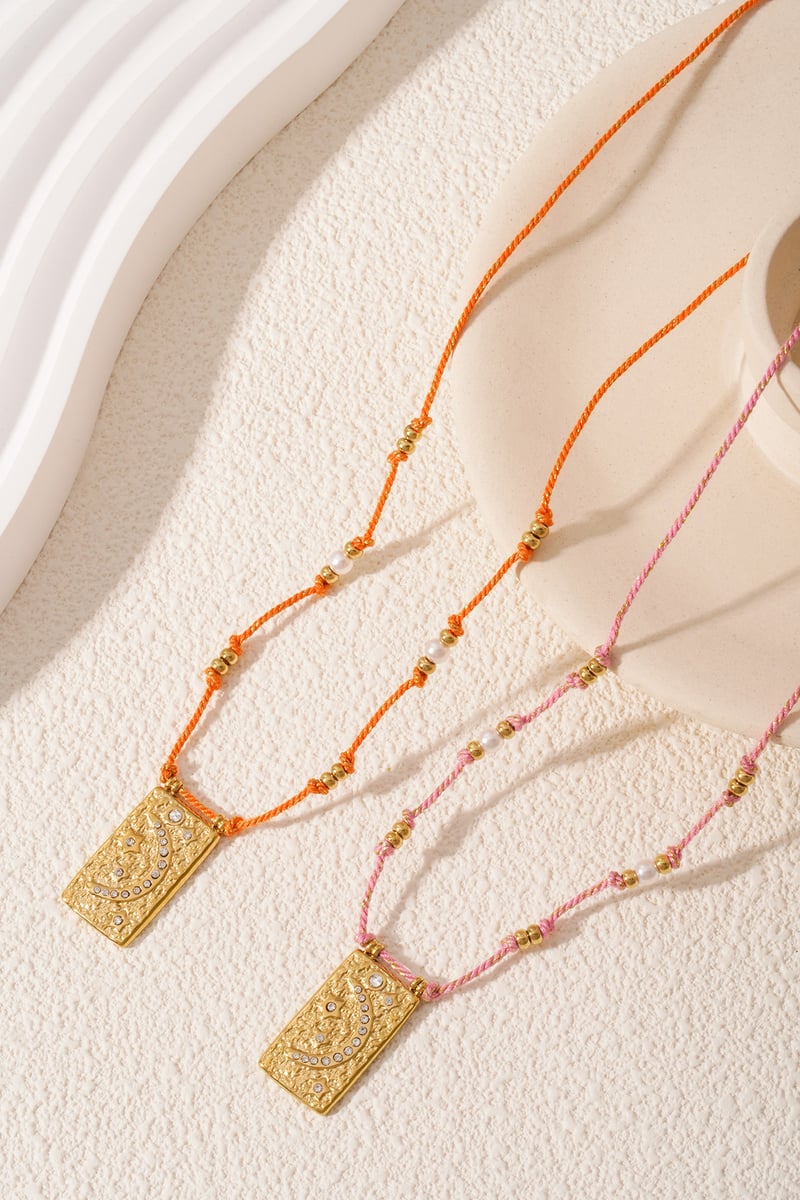 moony ketting - oranje &