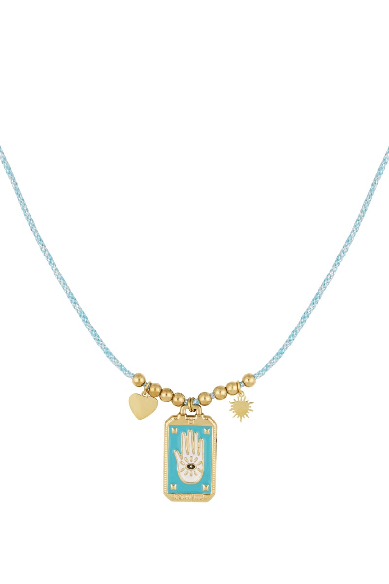 Eclipse Charm Necklace - Blue Gold kleur